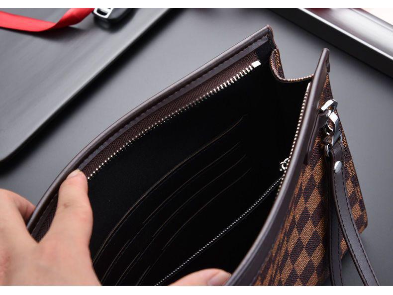 2025 Clutch de Negocios y Neceser para Hombre con Estampado de Cuadros