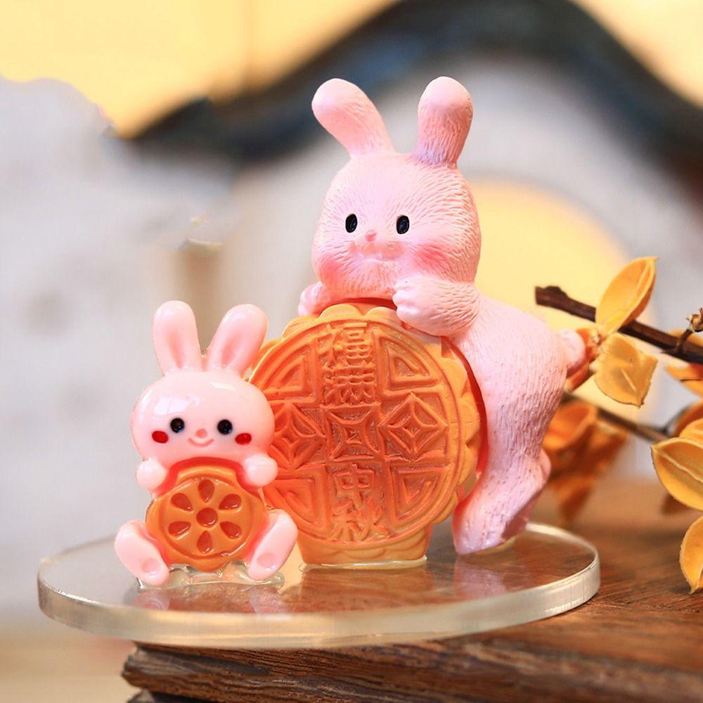 Creative Rabbit Mooncake Figurines Exquisite Micro Landscape Decoration  Easter