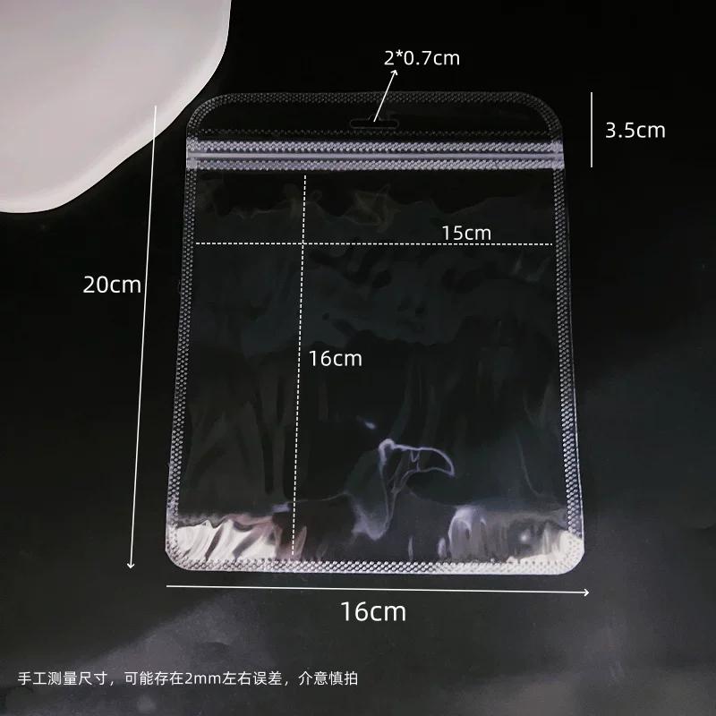 Thick Transparent Self Sealing Sack High Definition Bone Sealing Bag Jade Bracelet Accessories Storage Dust-proof Packaging Pouch with Hanging Hole
