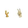 Chicken Figurine Feng Shui Sculpture for Home Decorations Creative Desk Statue Finger Gesture Living