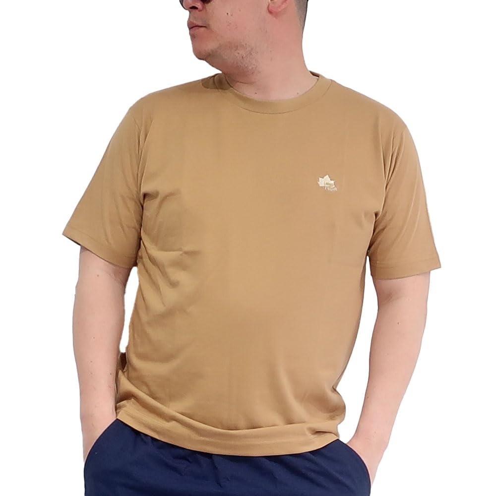 

LOGOS park Men s Brand T-Shirt, Moisture-Wicking, Quick-Drying, Short Sleeve, M, L, LL, 10001626 (JP, Alphabet, L, CAMEL)