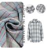 Women Long Sleeve Blue Plaid Shirt Vintage Oversized Loose Fit Blouse for Woman
