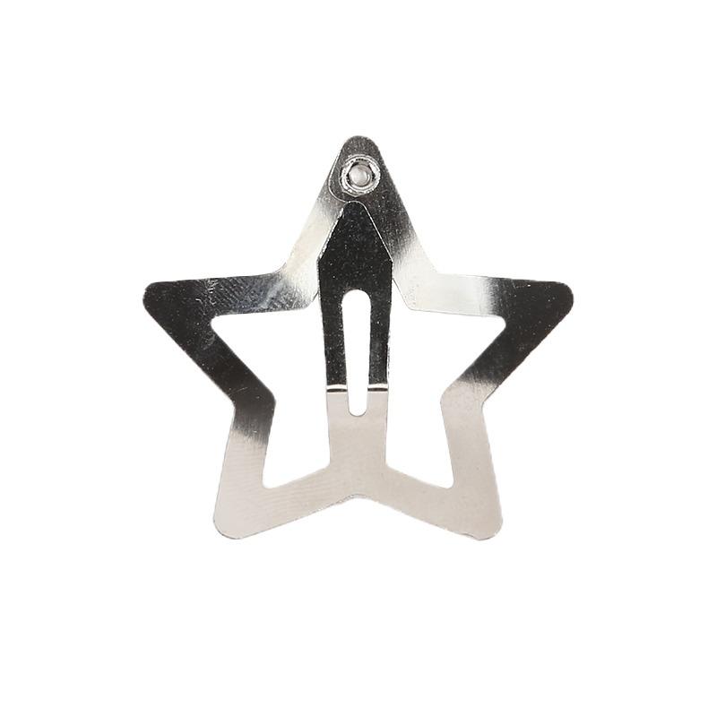 10/30/50/pcs Y2K Silver /Colorful Star Hair Clips Cute Star Barrettes Women Simple Metal Snap Clip Headdress Hair Accessories