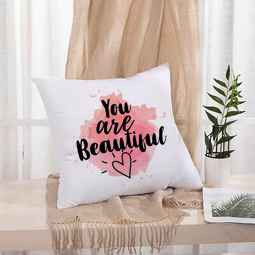 Pink Girl Print Pillowcase Bride Marry Party Decor Cushion Cover Home Sofa Living Room Decorative Pillow Cases Bridesmaid Gifts
