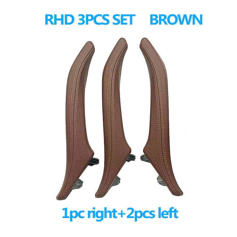 3-teiliges Innenzubehör für 3 Passagiertüren mit Ledergriffabdeckung für BMW 5 Series F10 F11 520i 523i 525i 528i