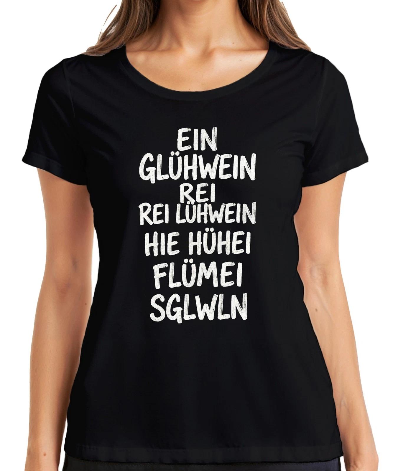 Ein Glühwein Rei Rei Lühwein Hie Hühei Flümei Weihnachten Lustig Damen T-Shirt XL