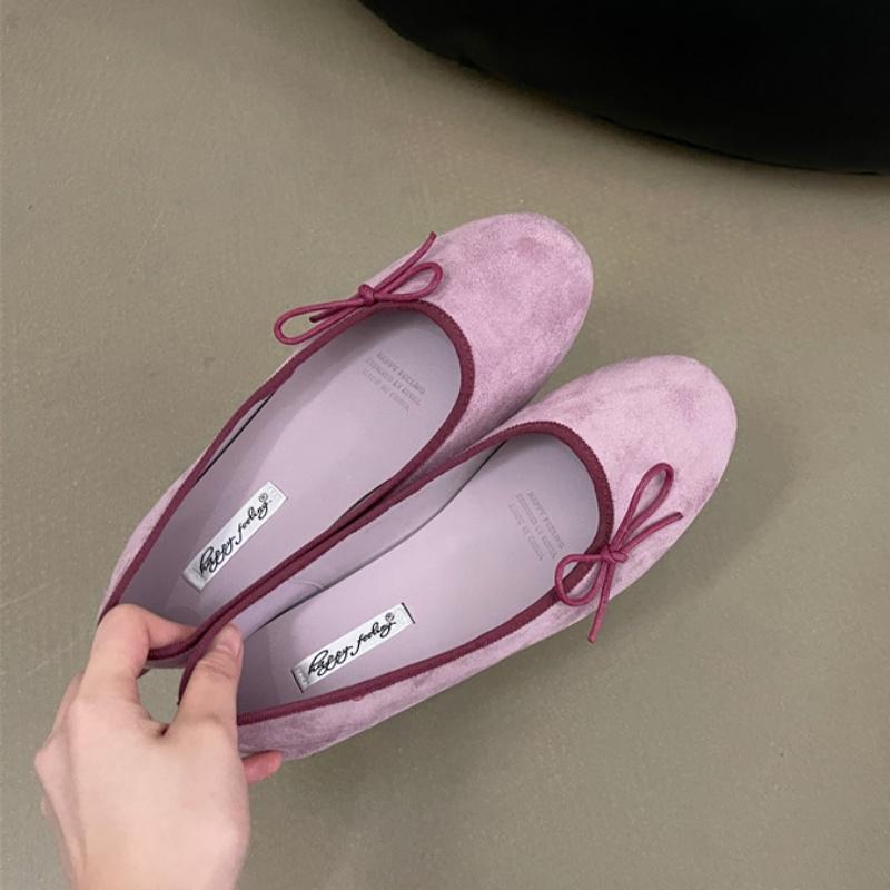 Fashion Bailamos Brand Women Flats Fashion Bow-knot Round Toe Shallow Slip On Ladies Boat Shoes Soft Flat Heel Dress Ballerinas Shoes Mu