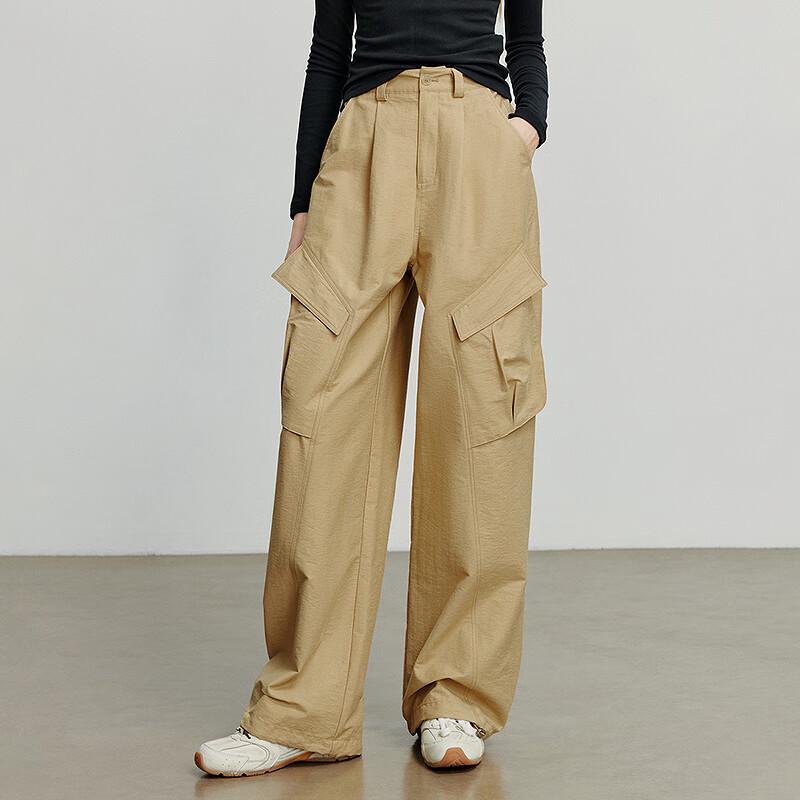 Chuyu Women's 2025 Autumn Loose-Fit Textured Workwear Banana Pants