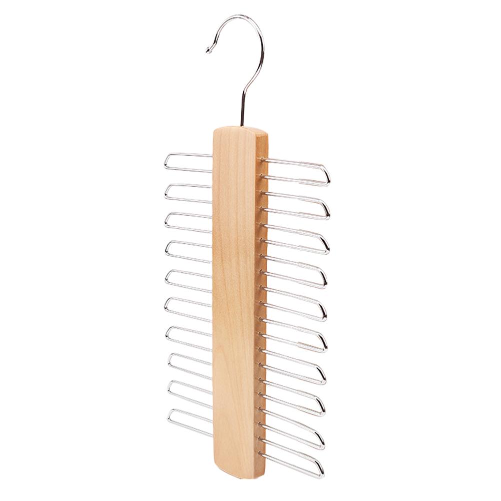 Wooden Tie Rack Space Saving Tie Rack Hanger Multifunctional Small Items Storage Rack for Ties Belt Scarf Organize