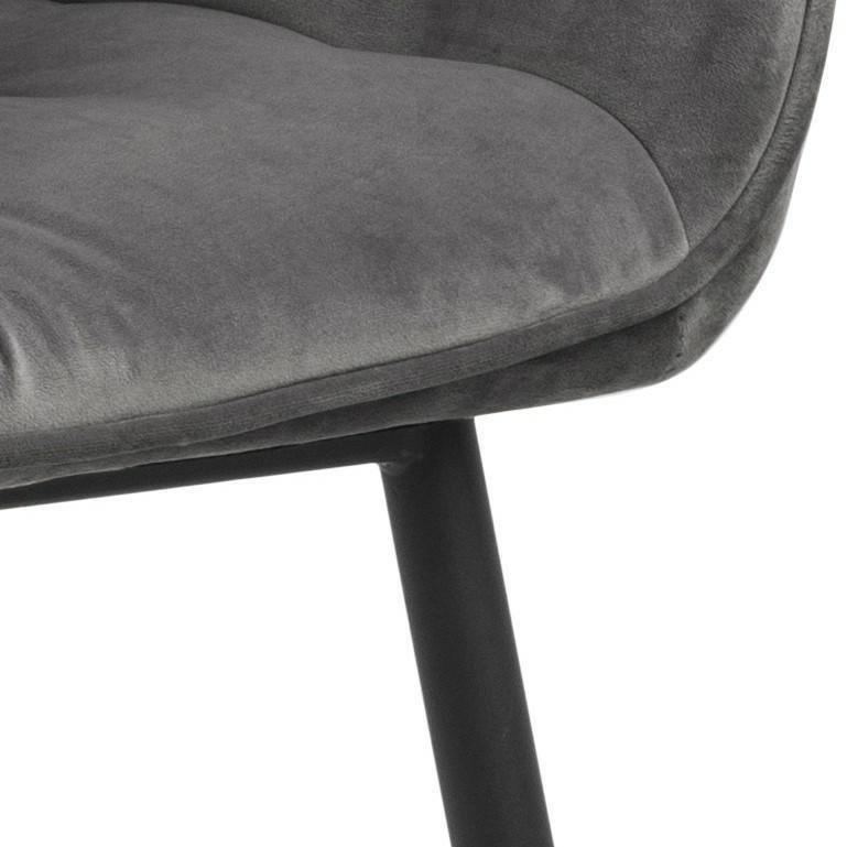 Brooke VIC UPHOLSTERED CHAIR, dark gray, METAL LEGS