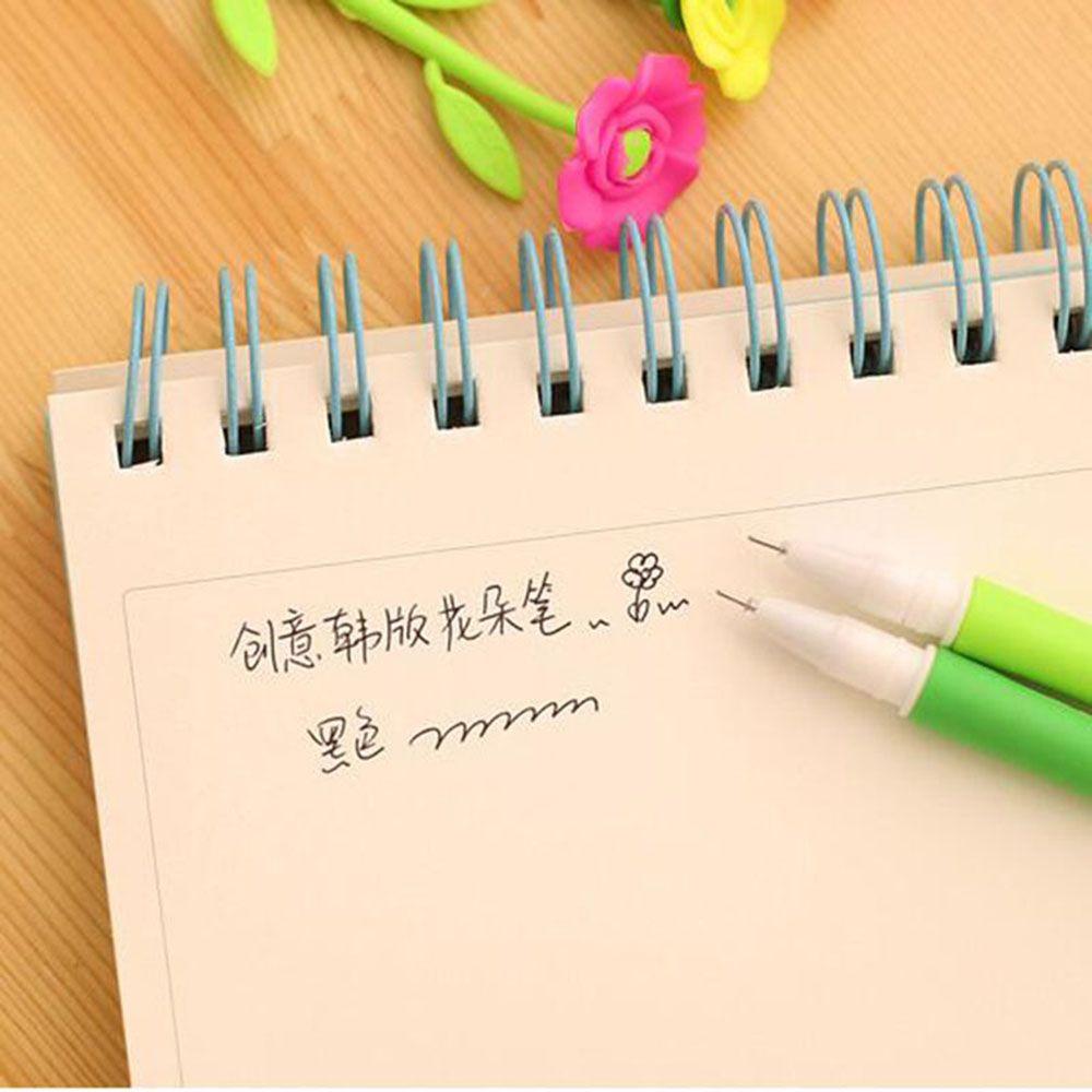 Random Signature Stationery Writing Tool Flowers Gel Pen Black Ink Soft Silicone Ballpoint Pen