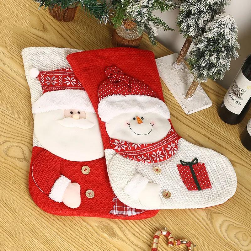 

Вязаный Рождественский Носок-чулок Подарочный Мешок для Пожилых Снеговик Наряжаться Конфетный Мешок Подарочный Мешок Украшение для Рождественской Елки Подарок YFA2250 F