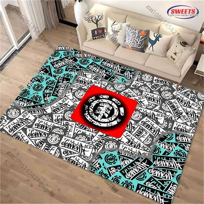 3D E Element Skateb0ards Boardsport Logo Themed Printed Carpet Modern Bedroom Living Room Sofa Decorative Rug Non Slip Mat Gift
