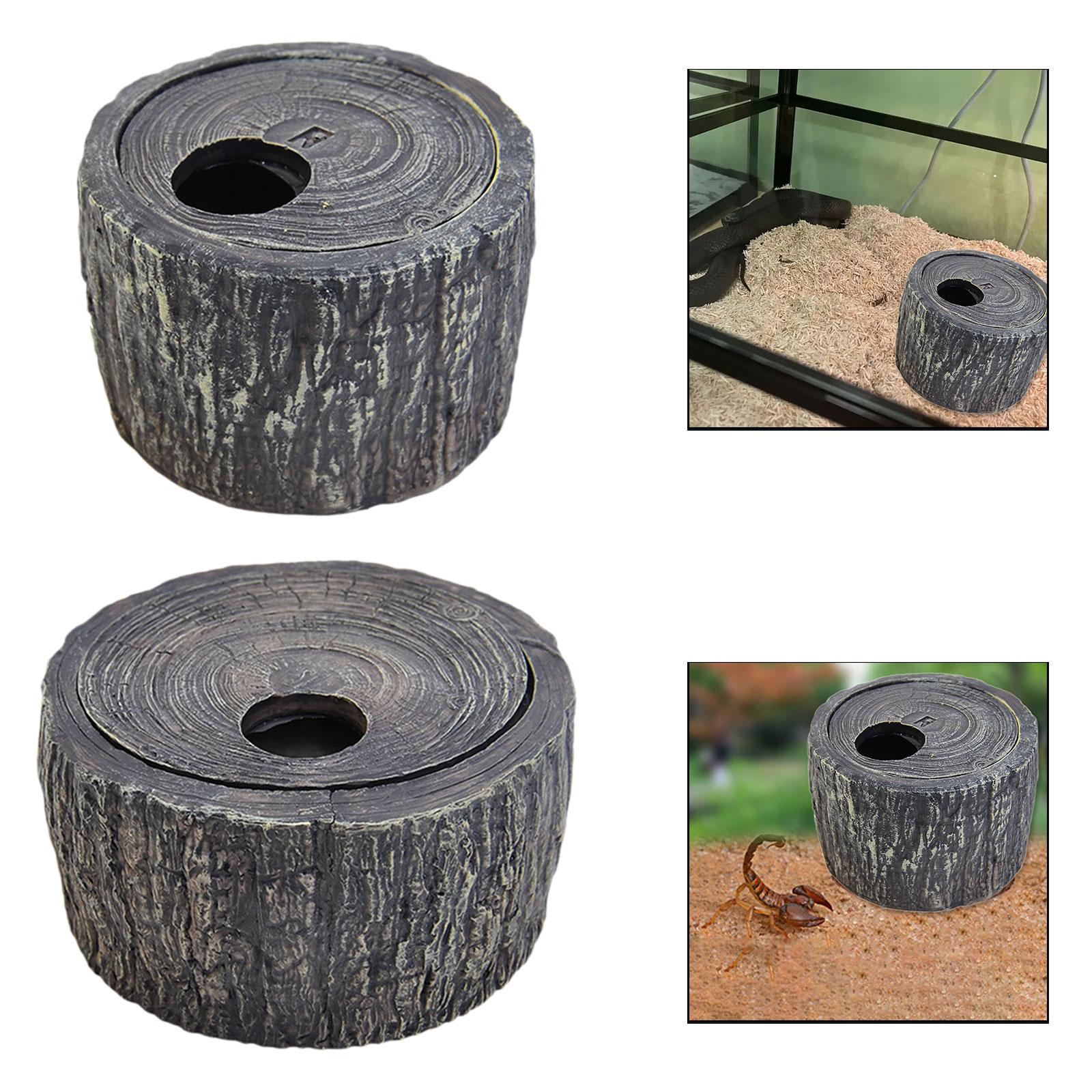 Reptile Hideout Cave Reptile Shelter Durability Convenient Portable Simulation Sturdy Landscape Accessories Tree Trunk Cave 9cmx9cmx6cm