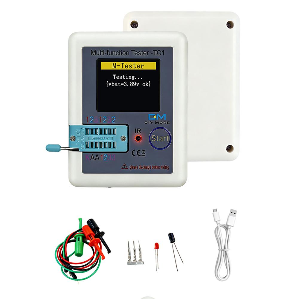 

LCR-TC1 Multifunctional Transistor Tester with Type C Port 1.8 Inch Screen for Electronic Components Testing