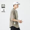 Men's Trendy Black Ice Silk Cotton Crew Neck Loose Fit Printed Short Sleeve T-Shirt