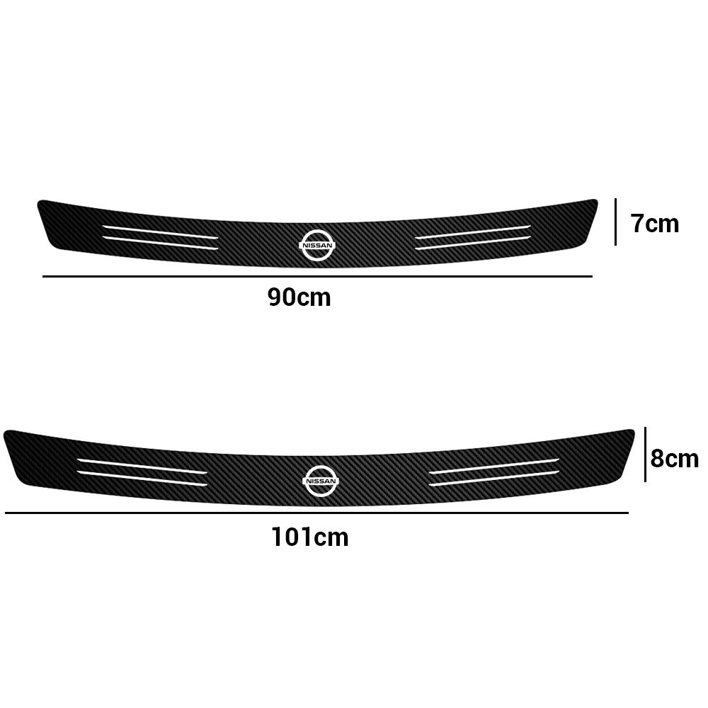ARE4 Car Carbon Fiber Logo Trunk RearGuard Plate Bumper Trim Stickers For Nissan Nismo X-trail Qashqai Note Juke Sentra Patrol Navara