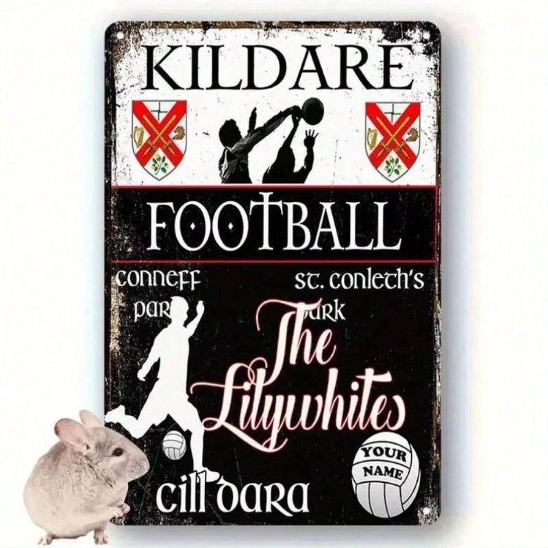 

Vintage Metal Tin Sign, Football Club Wall Art Decor, Pre-Drilled for Easy Hanging