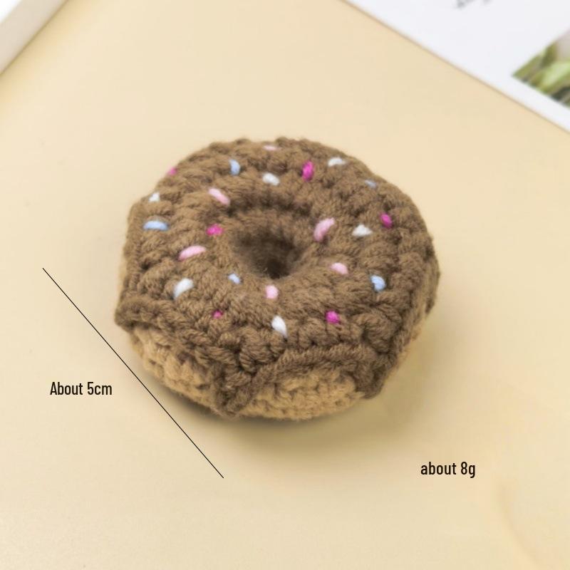 Creative Handmade Crochet Donut Keychain Pendant for Kids