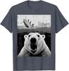 Polar Bear Sinking Titanic Meme Graphic Tee Funny Casual Short Sleeve TShirt for Men Women