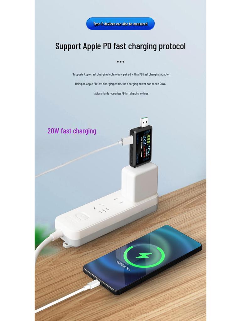 Multifunktionales USB-Spannungs- und Strommessgerät mit Digitalanzeige