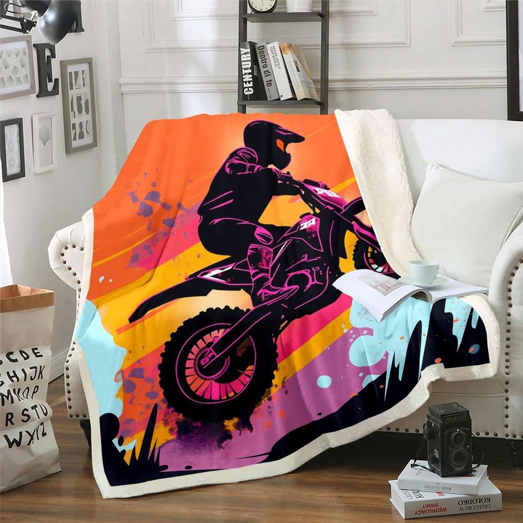 Skiing people pattern blanket winter sports design soft throw cozy home decor mountain adventure print bedroom wall hanging