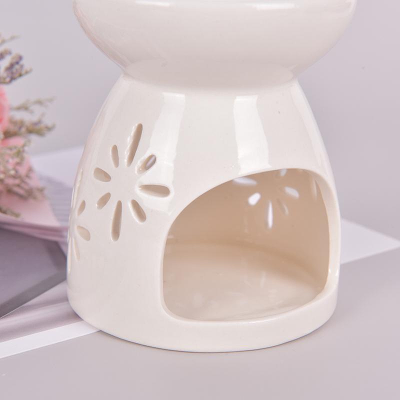 Ceramic Aroma Burner Essential Oil Lamp Hollowing Candle Holder Incense Censer