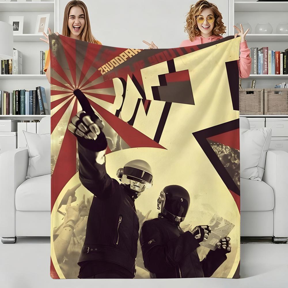 Musik D-Daft Punk Wurf Flanelldecke Perfekt für Sofa Büro Bett Reisen Schlafen Lesen Entspannen Camping Ganzjahresnutzung