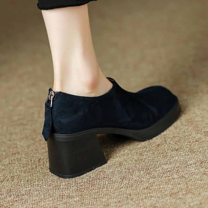 

Модный стиль Модная женская весенне-осенняя женская обувь на толстой подошве Роскошная женская обувь Обувь на платформе Обувь с квадратным носком Высокие каблуки 40 темно-синий