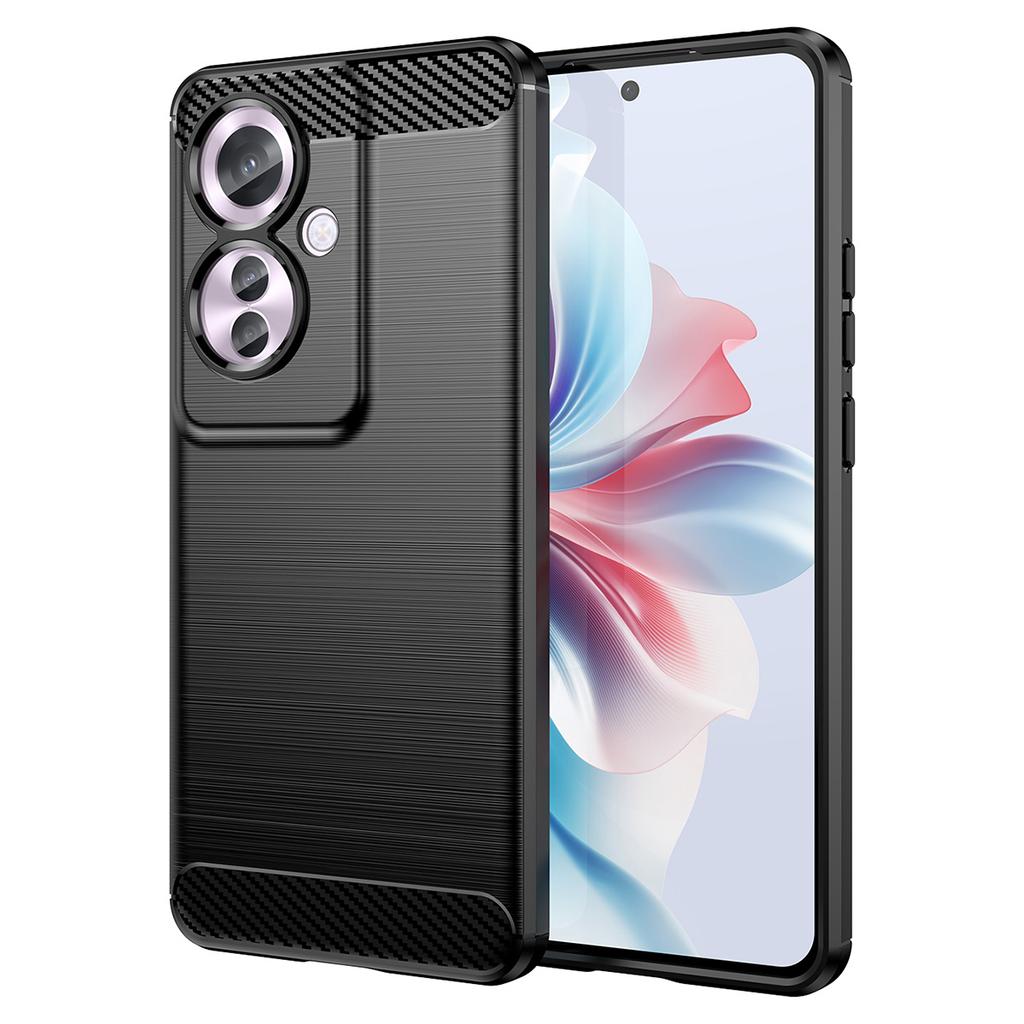 For Oppo Reno11 F 5G TPU Case Carbon Fiber Texture Back Phone Cover