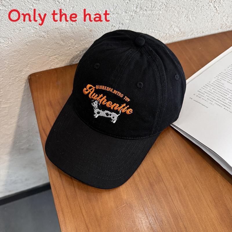 Cartoon Dog Embroidered Baseball Cap For Women Spring Summer Stylish Sunshade Hat
