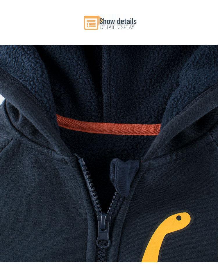 27kids Children's Dinosaur Hoodie - Autumn/Winter Fleece Jacket for Boys and Babies