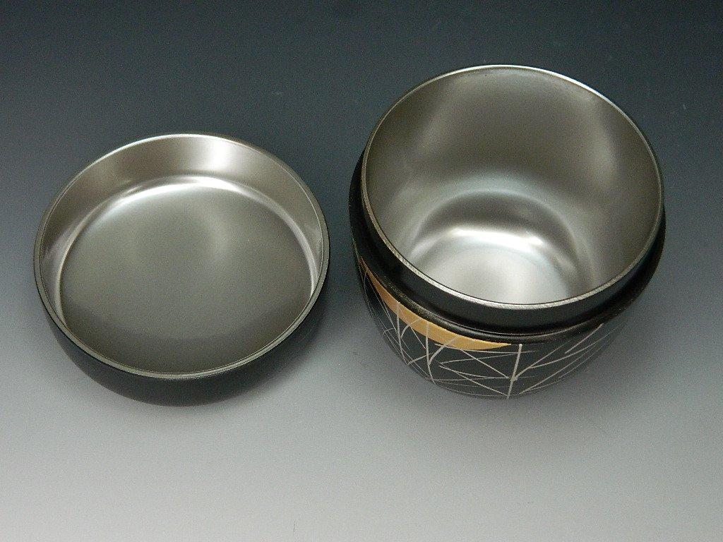 Tea Ceremony Utensils, Silver-ground Medium-sized Tea Caddy, Musashino Makie