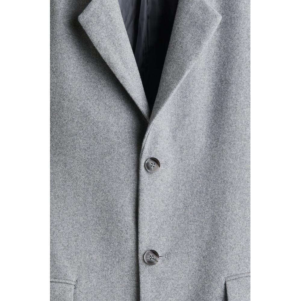 H M Wool Blend Coat Grey Melange