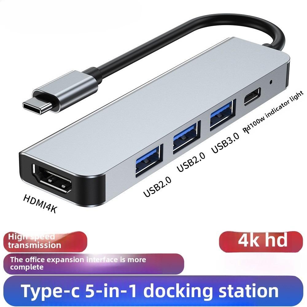 5 in 1 USB C Hub HDMI Adapter USB 3 0 Ports for Laptop Monitor Projection Multi Port Type C Dock