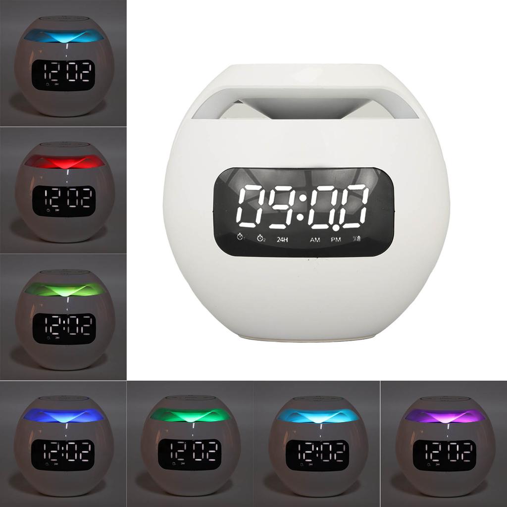 Bluetooth Alarm Clock Speaker Colorful Mini Portable Household Wireless FM Radio With Voice Announce