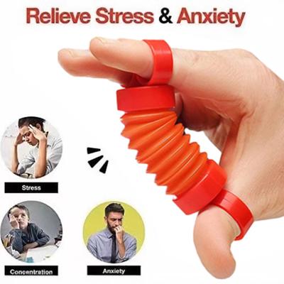 Finger Telescopic Tube Finger Fidget Toy Kids Teens Adults Stress Relief Stretchable Tube Fingertip Sensory Toy Occupational Therapy Hand Exerciser