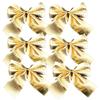 New Red Gold Silver Christmas Bowknots Cloth Tree Decoration Pendants Festival Supplies Xmas Ornament Decor