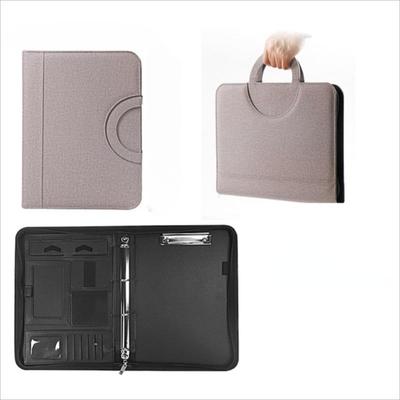 1 Stück PU-Leder-Notizblock A4-Datei-Organizer-Portfolio-Ordner mit Taschenrechner Business-Dokumententasche Kartenhalter Padfolio