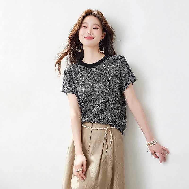 Srcr 19 Momme Silk T-Shirt for Women L