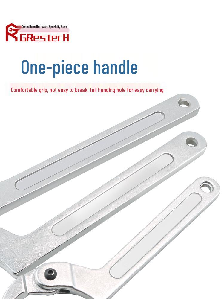Adjustable Crescent Wrench Hook for Cylinder, Round Nut, Water Meter, Motorcycle Shock Absorber Adjustment