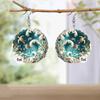 Chic Wave Turtle Acrylic Dangle Earrings For Women 2D Flat Earrings Summer Earrings Y2K Fashion Earrings Vacation Casual Earrings Female Gift