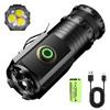 High Power Led Flashlights MINI Torch With 3 LED and Powerful Magnet Self-defense Lamp 5 Lighting Modes Bright Outdoor Lights