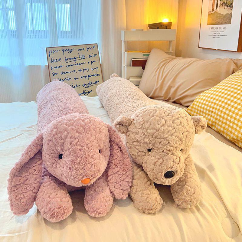 Cute Cartoon Rabbit Cylindrical Body Pillow - Plush Backrest & Sleeping Support for Women