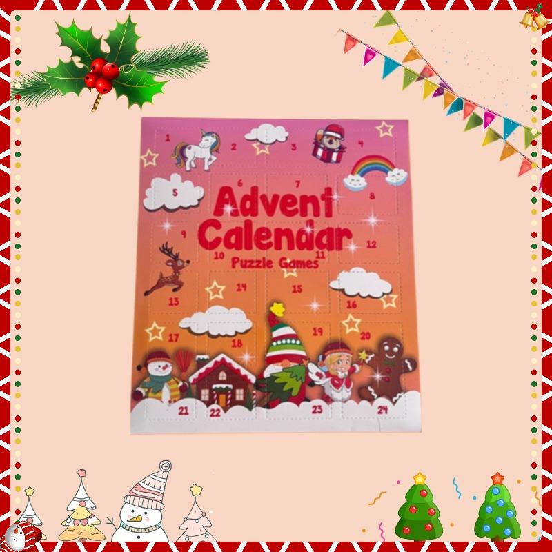2025 Christmas Advent Calendar Blind Box Metal Puzzle 24-Day Countdown Calendar IQ Logic Handheld Games Holiday Xmas Gift Idea