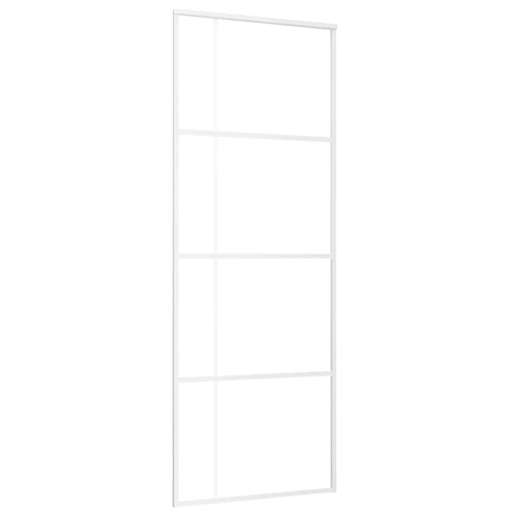 Schiebetür ESG-Glas und Aluminium 76 x 205 cm Weiß