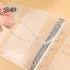 Refillable Planner Binder A6 A7 M5 Trifold Binder, 5/6-Rings Transparent Loose Leaf 6-Rings Folder, Budget Notebook Cover for School, Office, Meeting