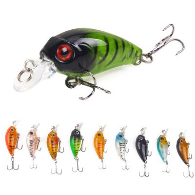 9 Stück Mini Wobbler Bassangeln Köder 45mm/3.5g Jerkbait Künstlicher Mikro-Fisch Schwarz Jig Minnow Hartköder Angelzubehör