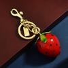 Fashion Strawberry Bag Charm Keyring Accessory Metal Key Pendant Alloy Texture Perfect for Decorating Purse and Backpack