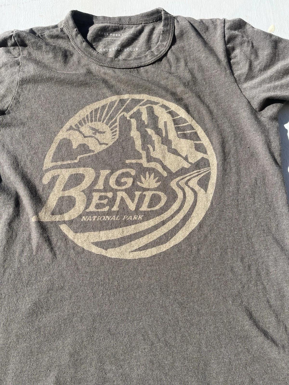Women s Junk Food T-Shirt Beige Big Bend M Oregon Anthropologie National Park S